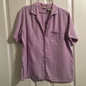 Purple short sleeved button down